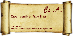 Cservenka Alvina névjegykártya